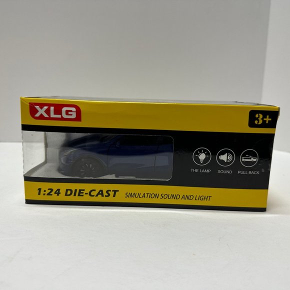 1:24 Tesla Model Y Diecast With Headlight & Taillight LED Blue - Picture 8 of 8